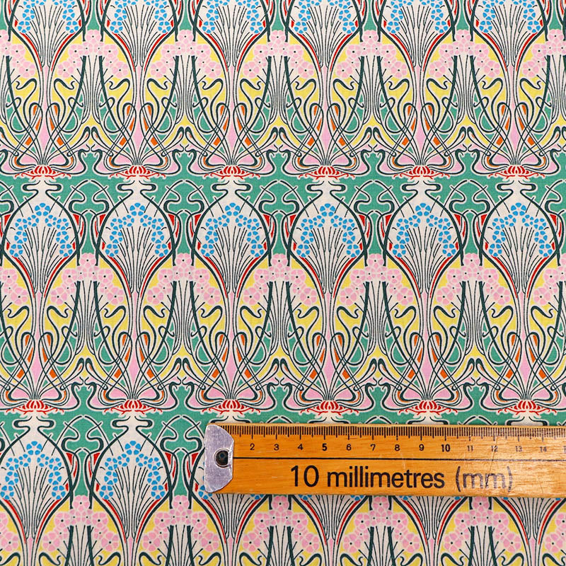 Pink and Green 100% Cotton Lawn Fabric
