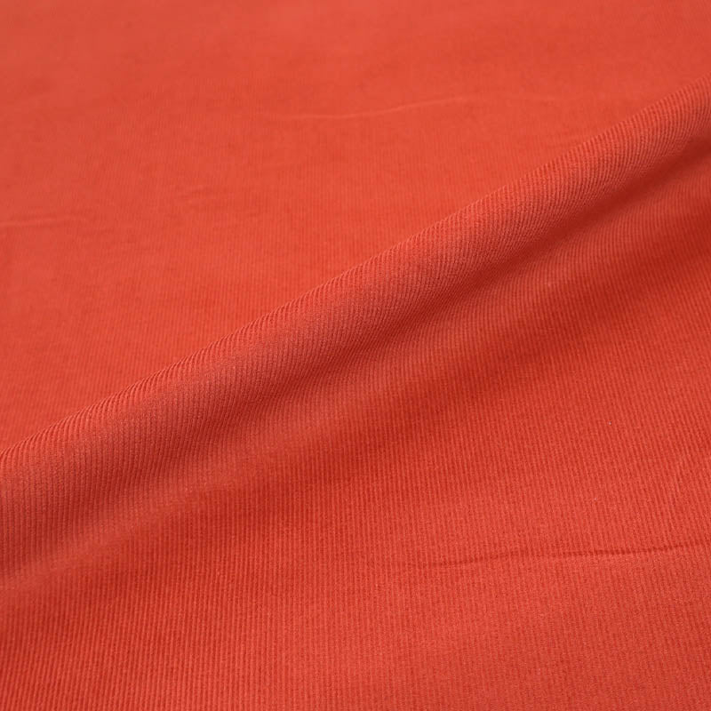 100% Cotton Needlecord Fabric - Burnt Orange