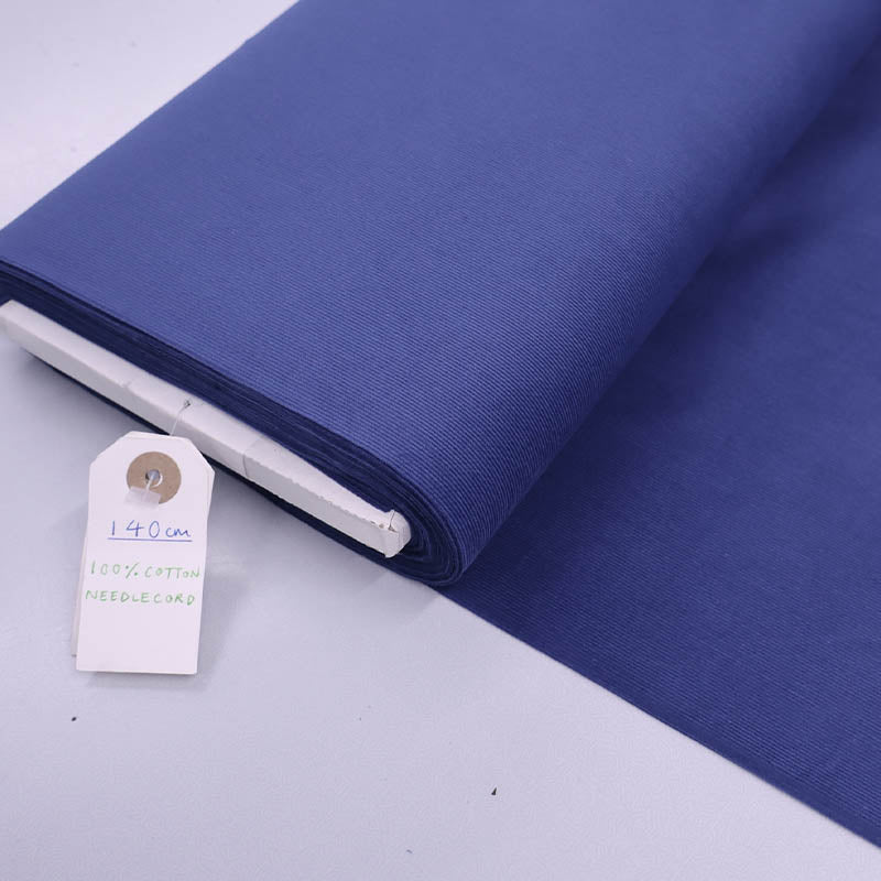 100% Cotton Needlecord Fabric - Marine Blue