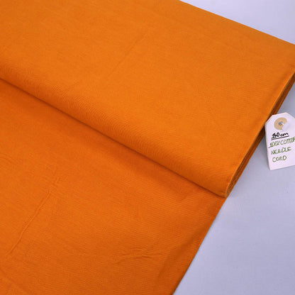 100% Cotton Needlecord Fabric - Pumpkin Orange