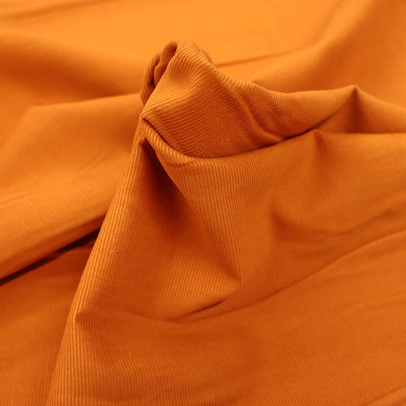 100% Cotton Needlecord Fabric - Pumpkin Orange