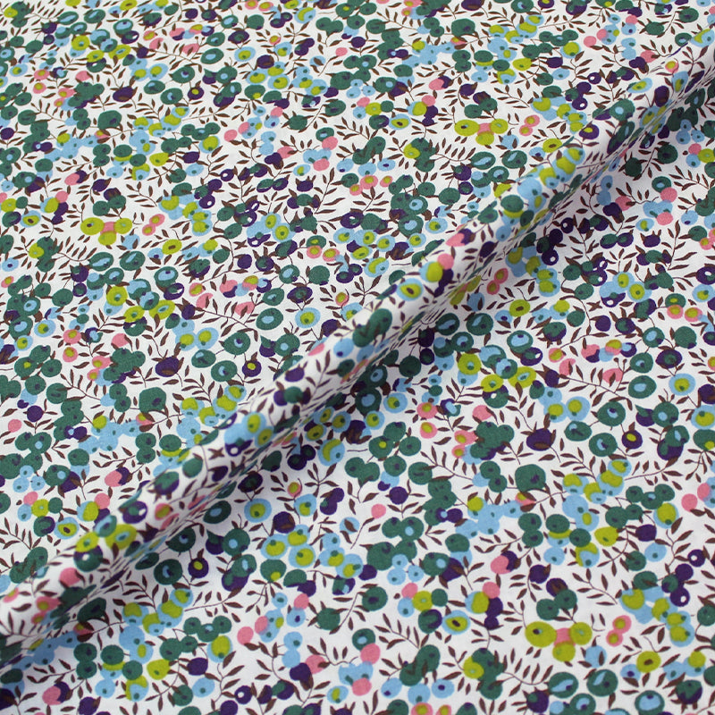 Green Floral 100% Cotton Poplin Fabric