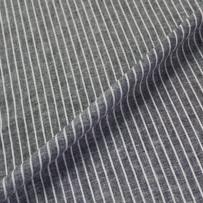 Grey Striped 45% Cotton 55% Linen Fabric