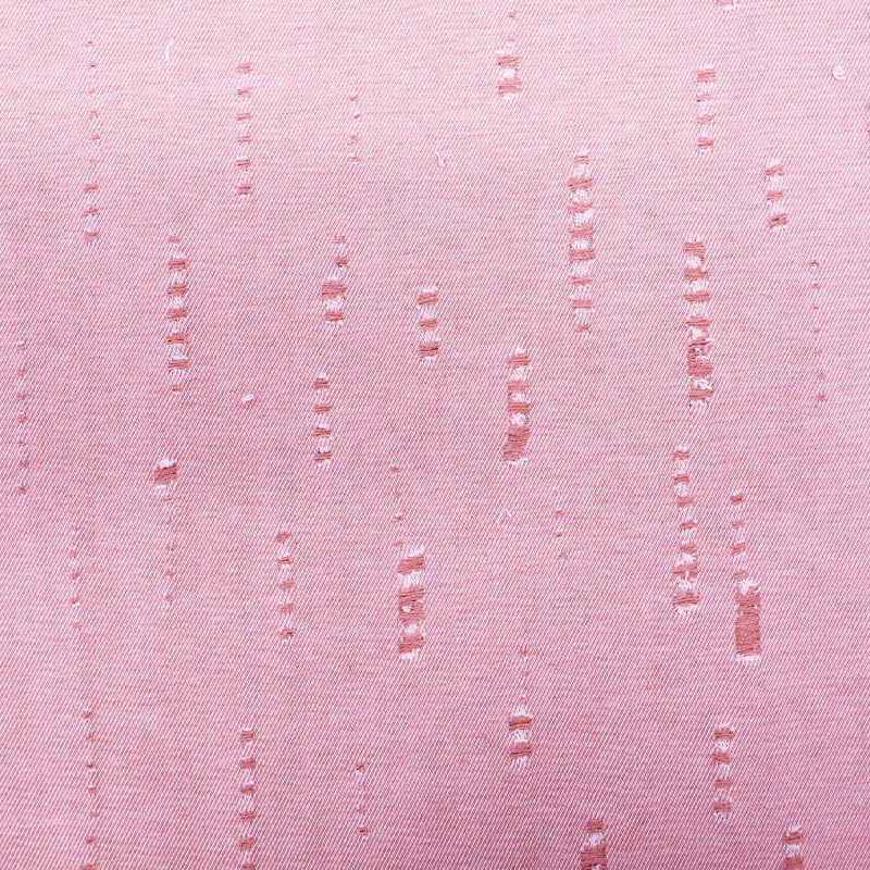 80% Cotton 20% Polyester Pink Distressed Denim Fabric