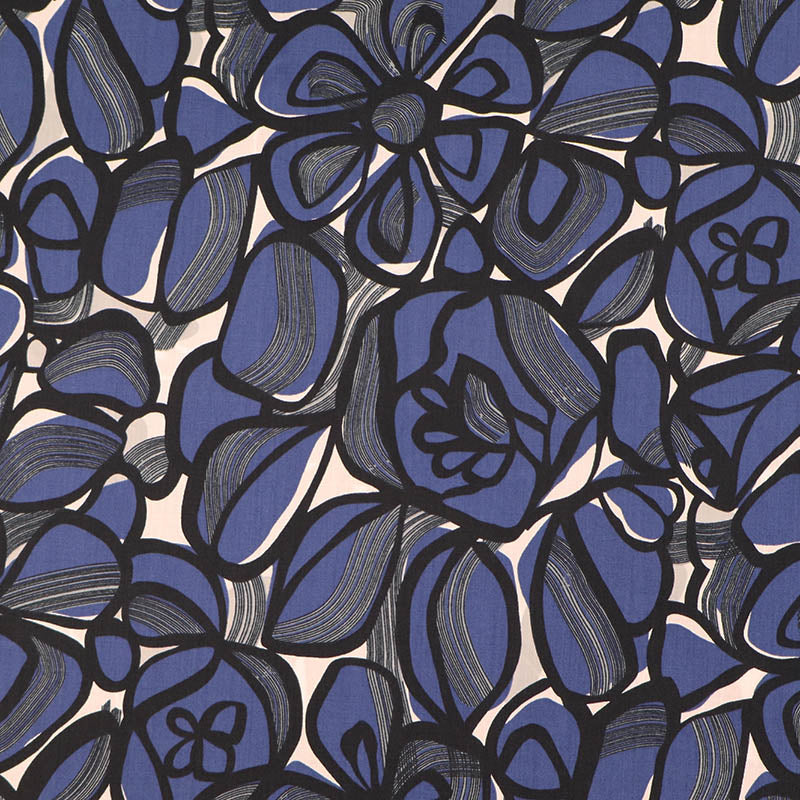 Dressmaking Floral Cotton Lawn - Jane - Navy