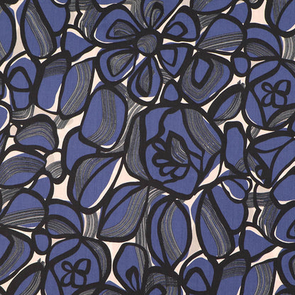 Dressmaking Floral Cotton Lawn - Jane - Navy