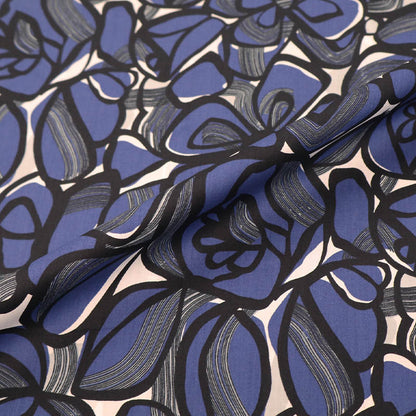 Dressmaking Floral Cotton Lawn - Jane - Navy