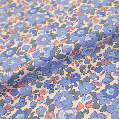 Dressmaking Floral Cotton Lawn - Petal - Blue