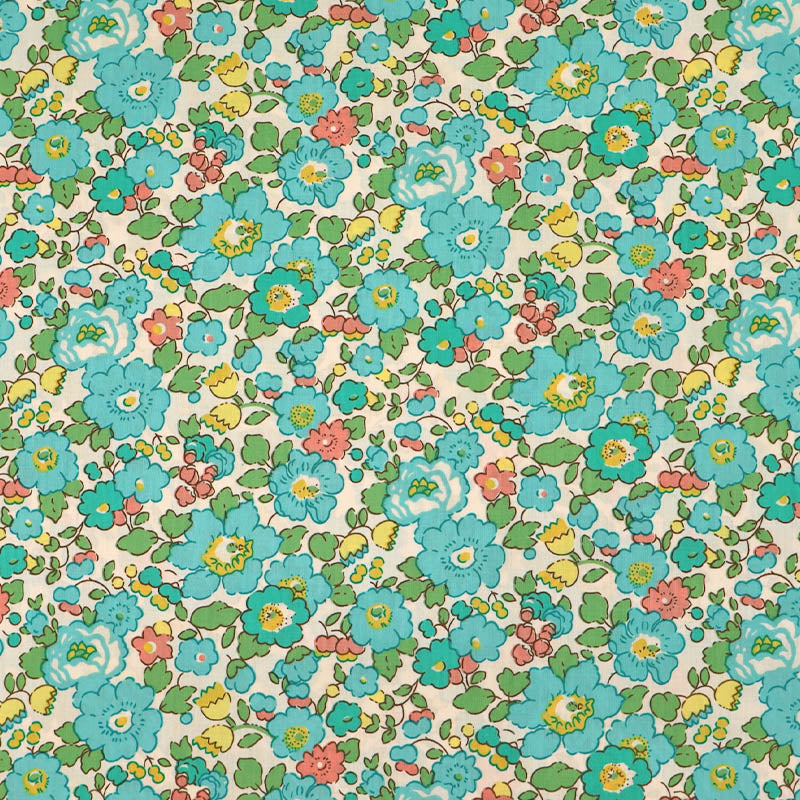 100% Cotton Green Floral Cotton Lawn Fabric