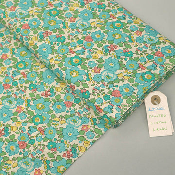 100% Cotton Green Floral Cotton Lawn Fabric