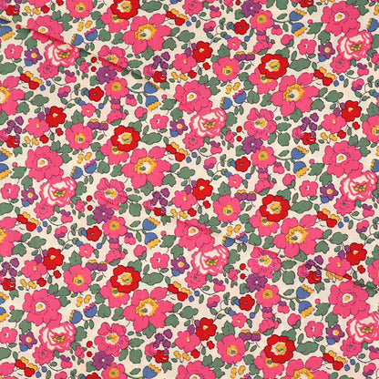100% Cotton Pink and Red Floral Cotton Lawn Fabric