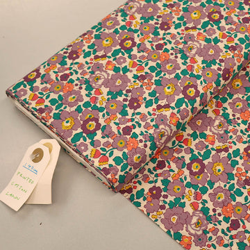 100% Cotton Purple Floral Cotton Lawn Fabric