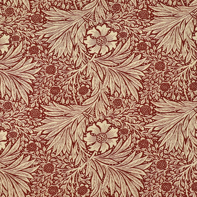 100% Cotton Red and Cream Floral Cotton Lawn Fabric