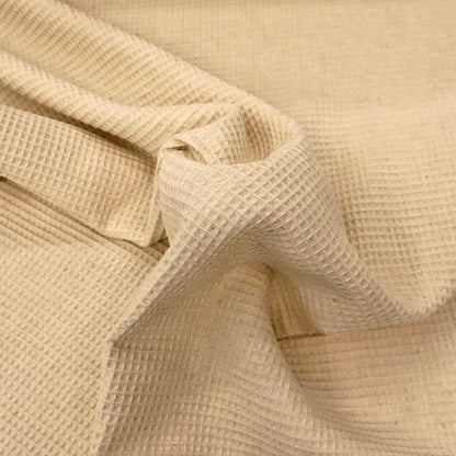 70% Linen and 30% Cotton Mix Waffle Fabric - Natural