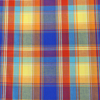 Dressmaking Madras Cotton Check - Blue and Yellow - Dumbo