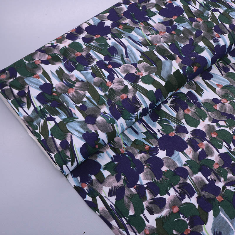 100% Viscose Floral Viscose Fabric - Pansy