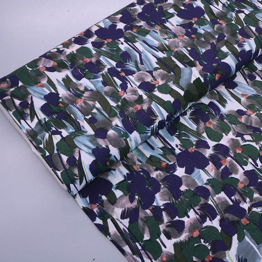 100% Viscose Floral Viscose Fabric - Pansy