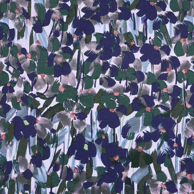 100% Viscose Floral Viscose Fabric - Pansy