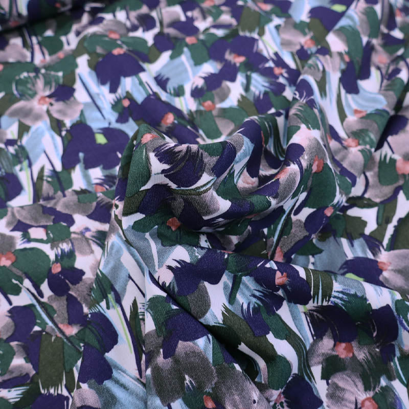 100% Viscose Floral Viscose Fabric - Pansy
