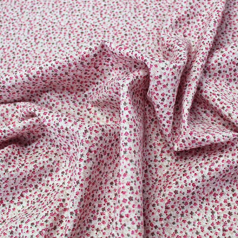 Pink Floral Swiss Dot 100% cotton Fabric