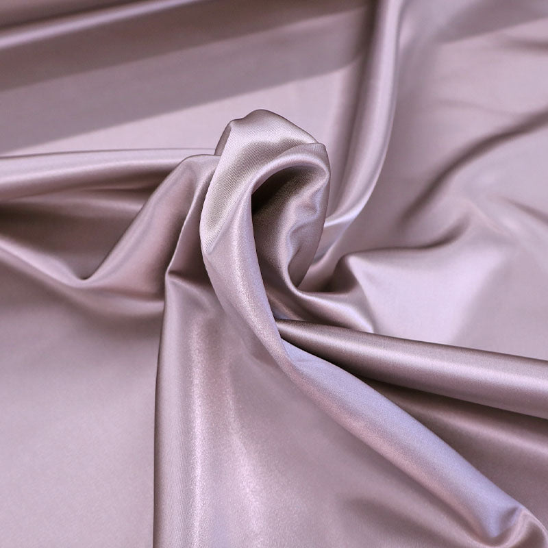 100% acetate satin dressmaking fabric in pale brown mink