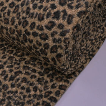 100% Polyester Leopard Print Bouclé Fabric