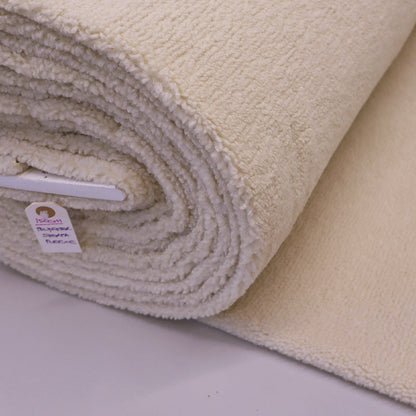 100% Polyester Sherpa Fleece Fabric - Cream