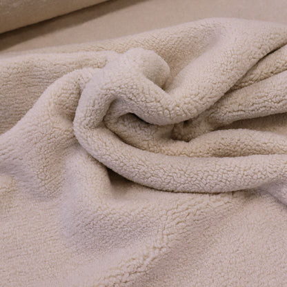 100% Polyester Sherpa Fleece Fabric - Cream