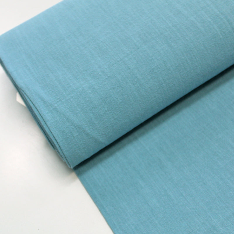 Aqua Blue Stonewashed 100% Cotton Fabric