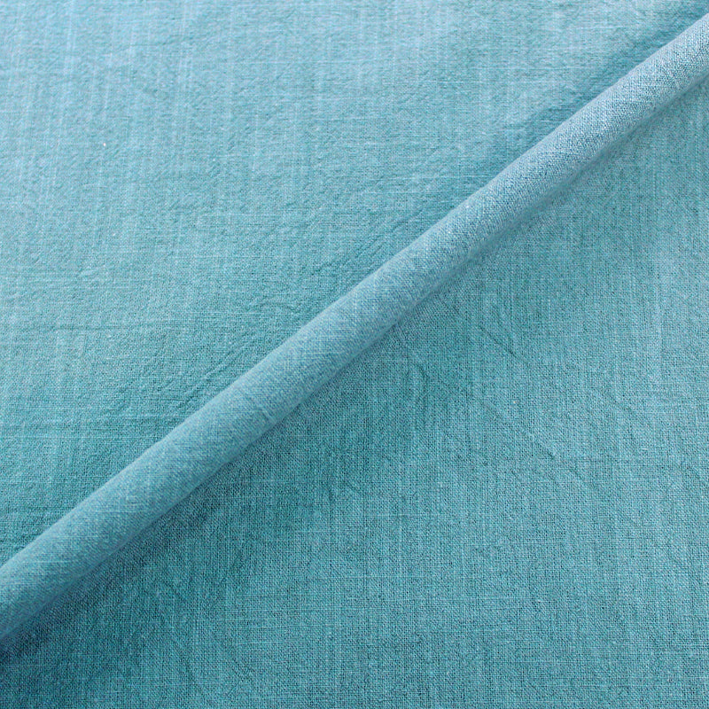 Aqua Blue Stonewashed 100% Cotton Fabric