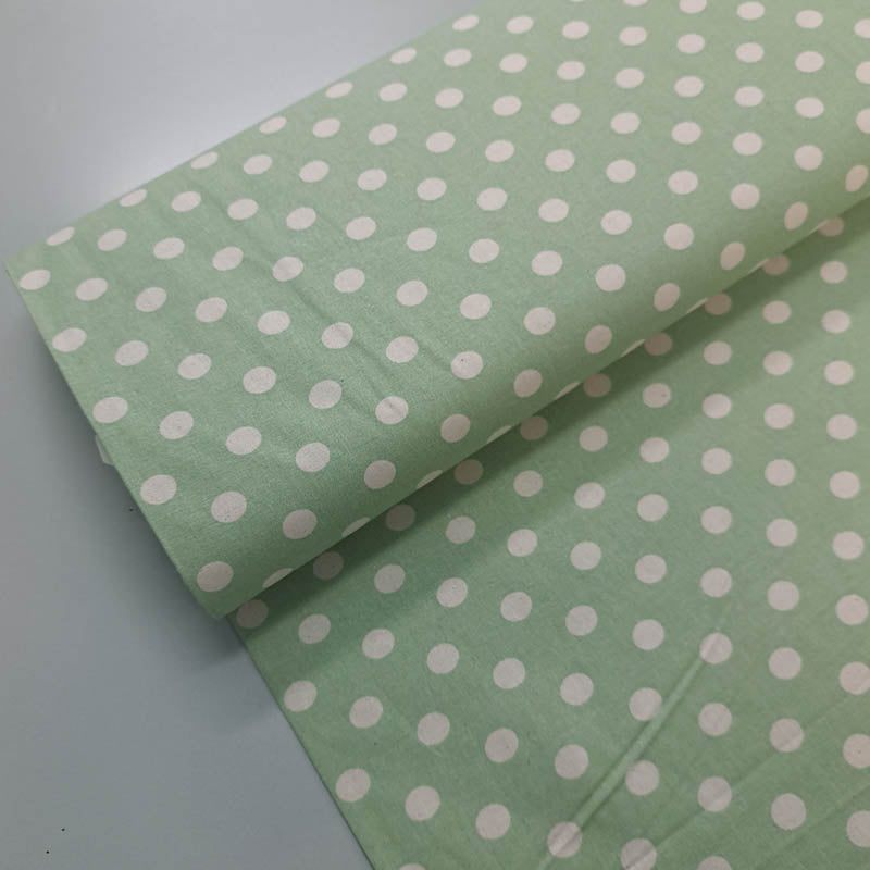 100% Cotton  Green Spotted Cotton Dressmaking Fabric