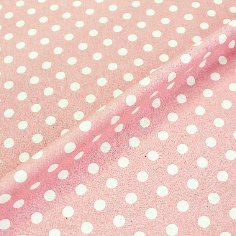 100% Cotton   Pink Spotted Stonewashed Cotton Fabric
