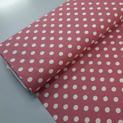 100% Cotton  Red Spotted Cotton Dressmaking Fabric