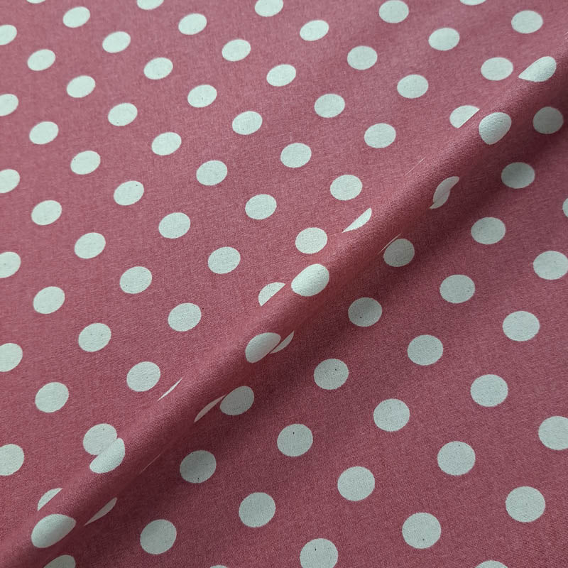100% Cotton Red Spotted Cotton Dressmaking Fabric