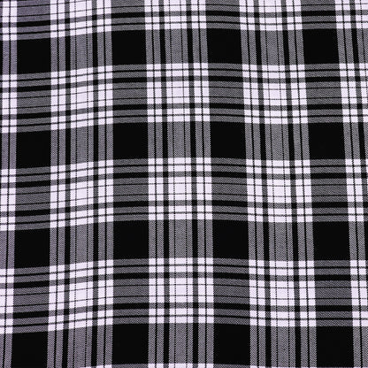 Dressmaking Tartan- Fine Line Natty Check - Monochrome