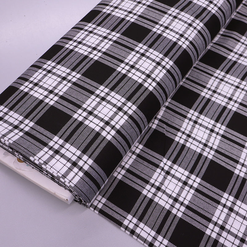 Dressmaking Tartan- Fine Line Natty Check - Monochrome