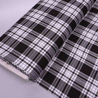 Dressmaking Tartan- Fine Line Natty Check - Monochrome