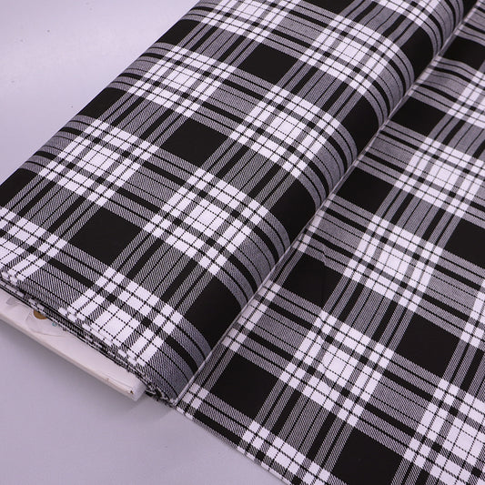 Dressmaking Tartan- Fine Line Natty Check - Monochrome