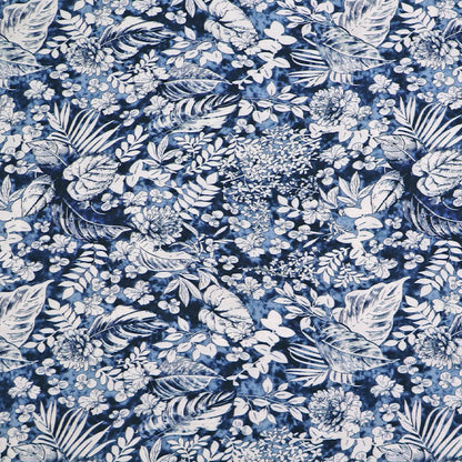 100% Viscose Blue Floral Viscose Fabric