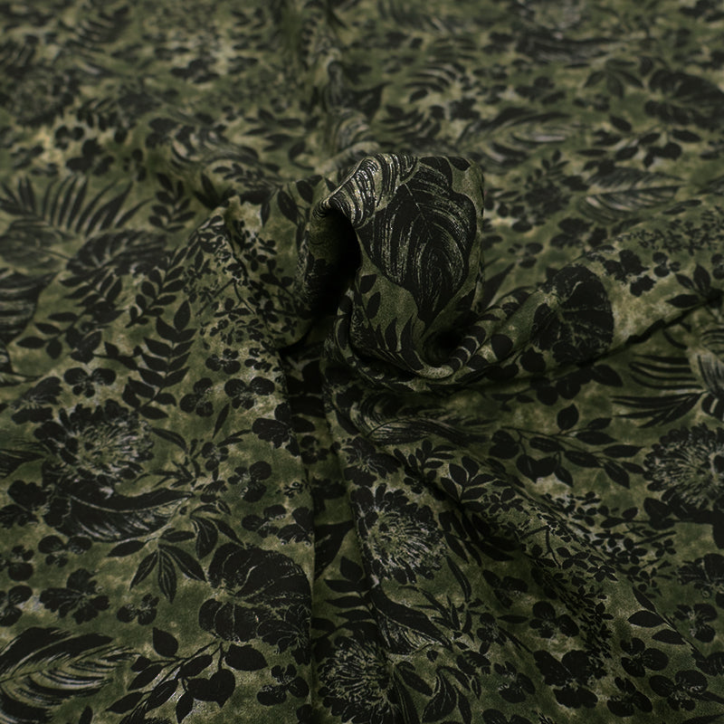 Dressmaking Viscose - Green - Busy Garden