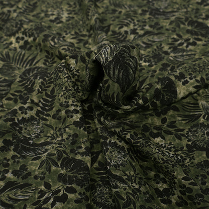 Dressmaking Viscose - Green - Busy Garden