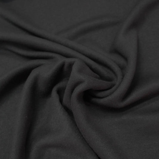 42% Viscose 39% Polyester 19% Polyamide  Black Viscose Double Knit Fabric