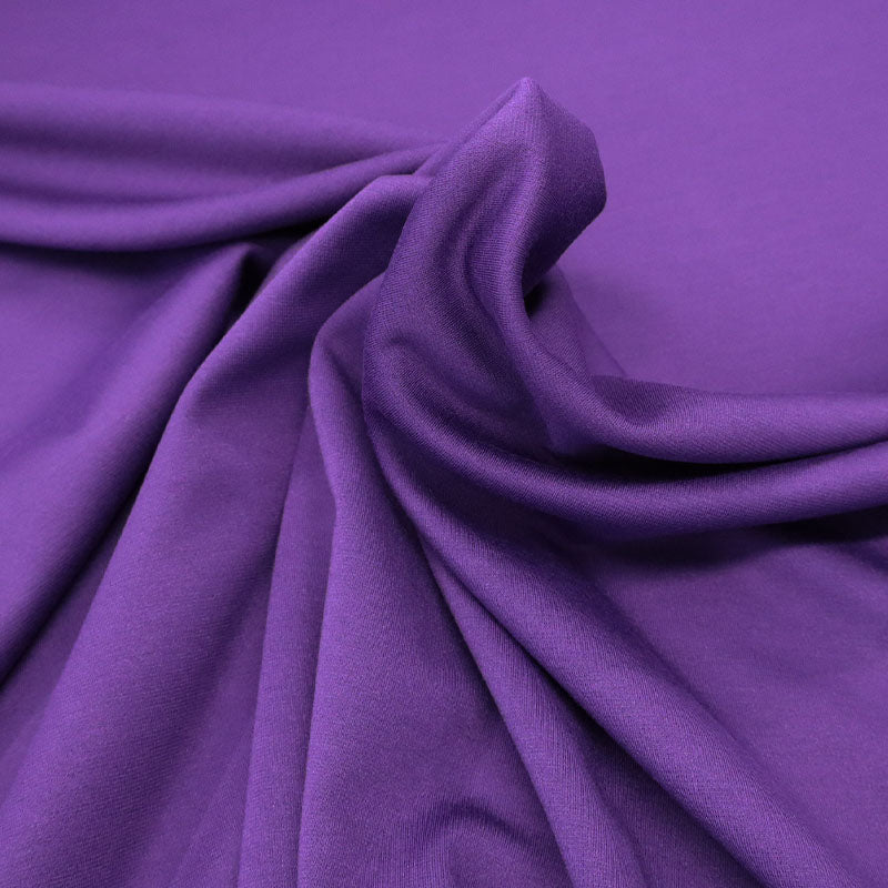 65% Viscose 30% Nylon 5% Elastane Purple Ponte De Roma Fabric