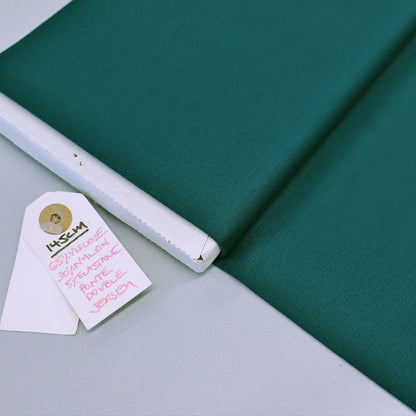 65% Viscose 30% Nylon 5% Elastane Dark Green Ponte de Roma Fabric