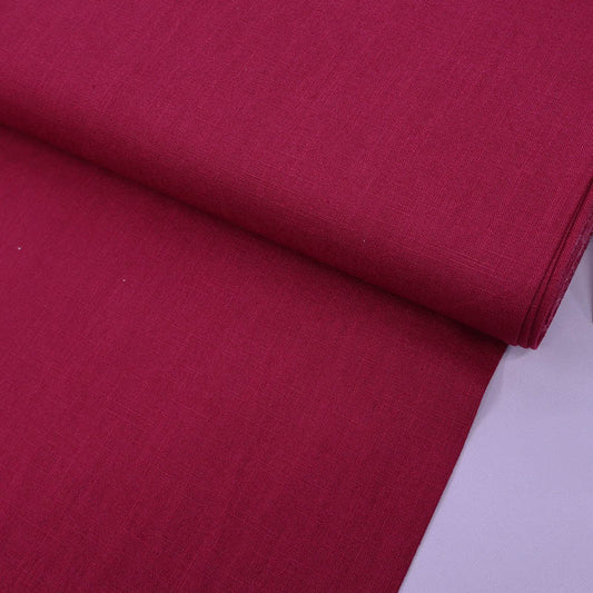 75% Linen 25% Cotton Burgundy Red Linen Fabric