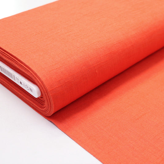 Orange Linen Fabric 75% linen 25% cotton