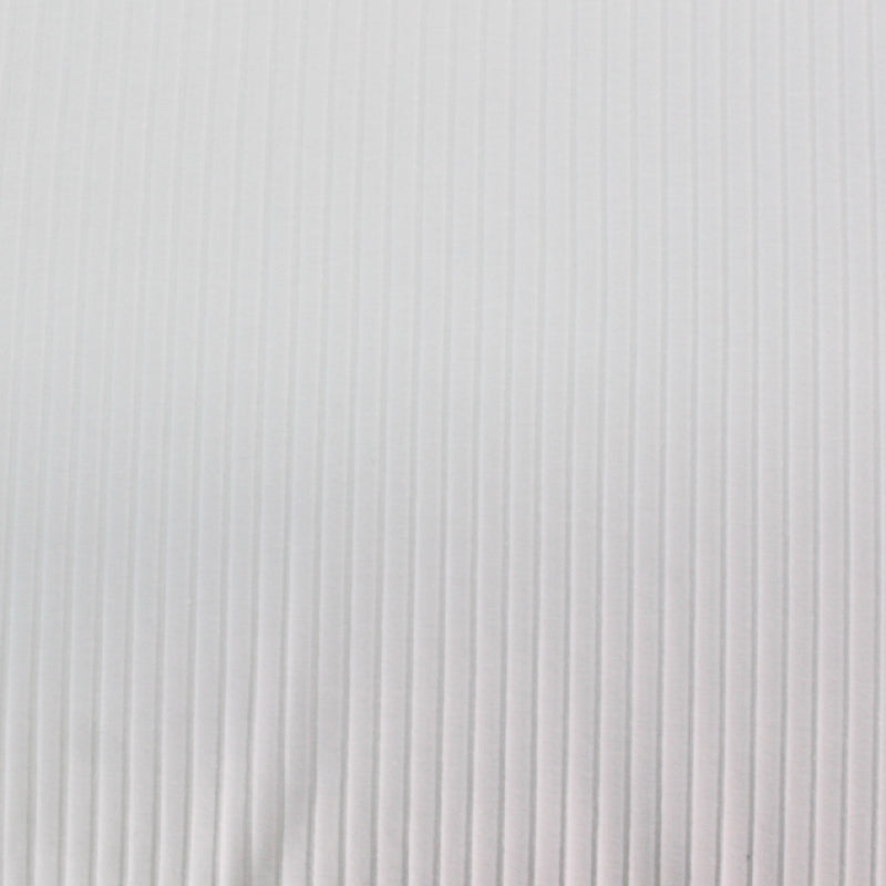 95% Cotton 5% Elastane  White Ribbed Jersey Fabric