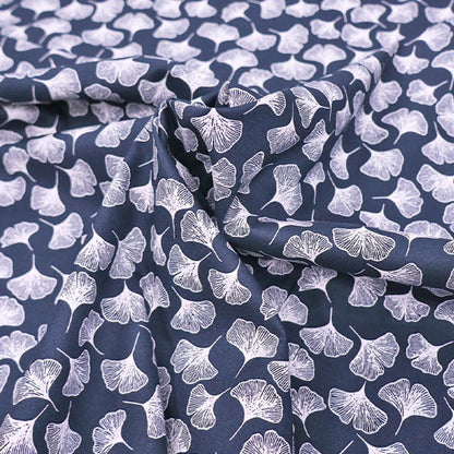 Dressmaking COTTON LAWN - Falling Ginkgo - Navy