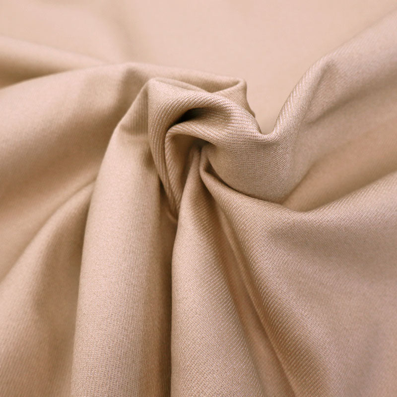 65% Cotton 33% Polyester 2% Elastane Stretch Denim Fabric - Taupe