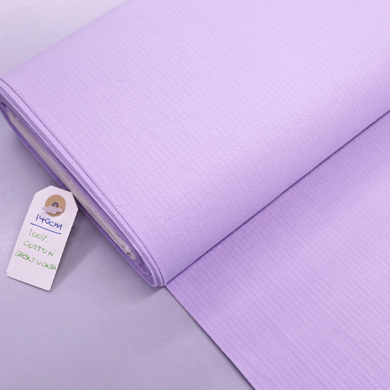 100% Cotton Lilac Cotton Seersucker Fabric